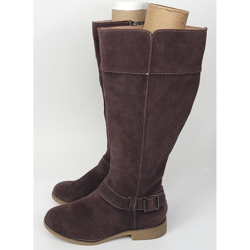 Lands End Boots Womens Size 6.5 D Tall Suede Brown Chalet New Without Box